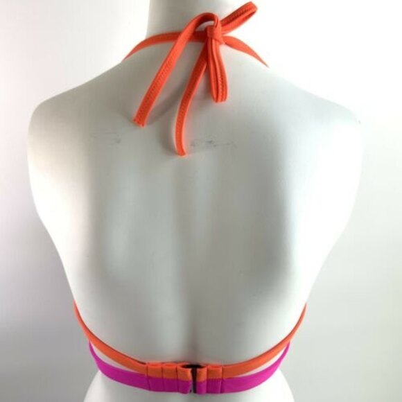 Victoria’s Secret Color-block Banded Hottie Halter Swim Top 36C - Picture 2 of 11